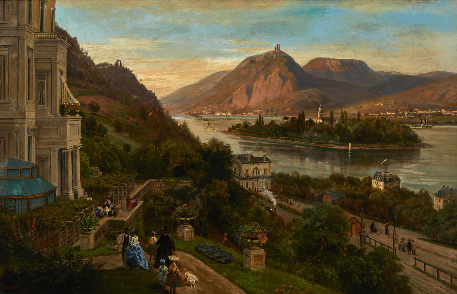Henry Lewis (1819-1904) - Sommar Idyll Vid Rhenfloden (Summer Idyll On The Rhine)
