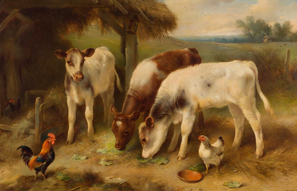 Walter Hunt (1861-1941) - Three Young Calves