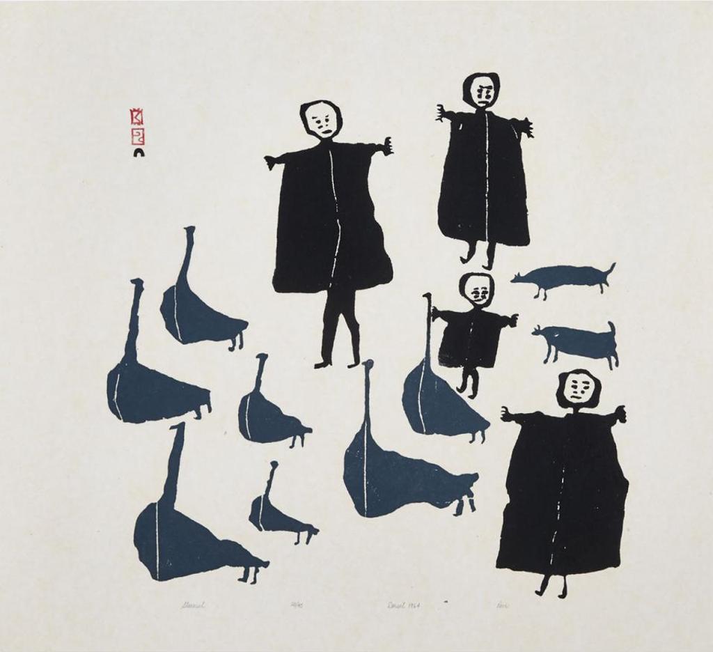 Parr (1893-1969) - 7 Geese, 4 People, 2 Dogs