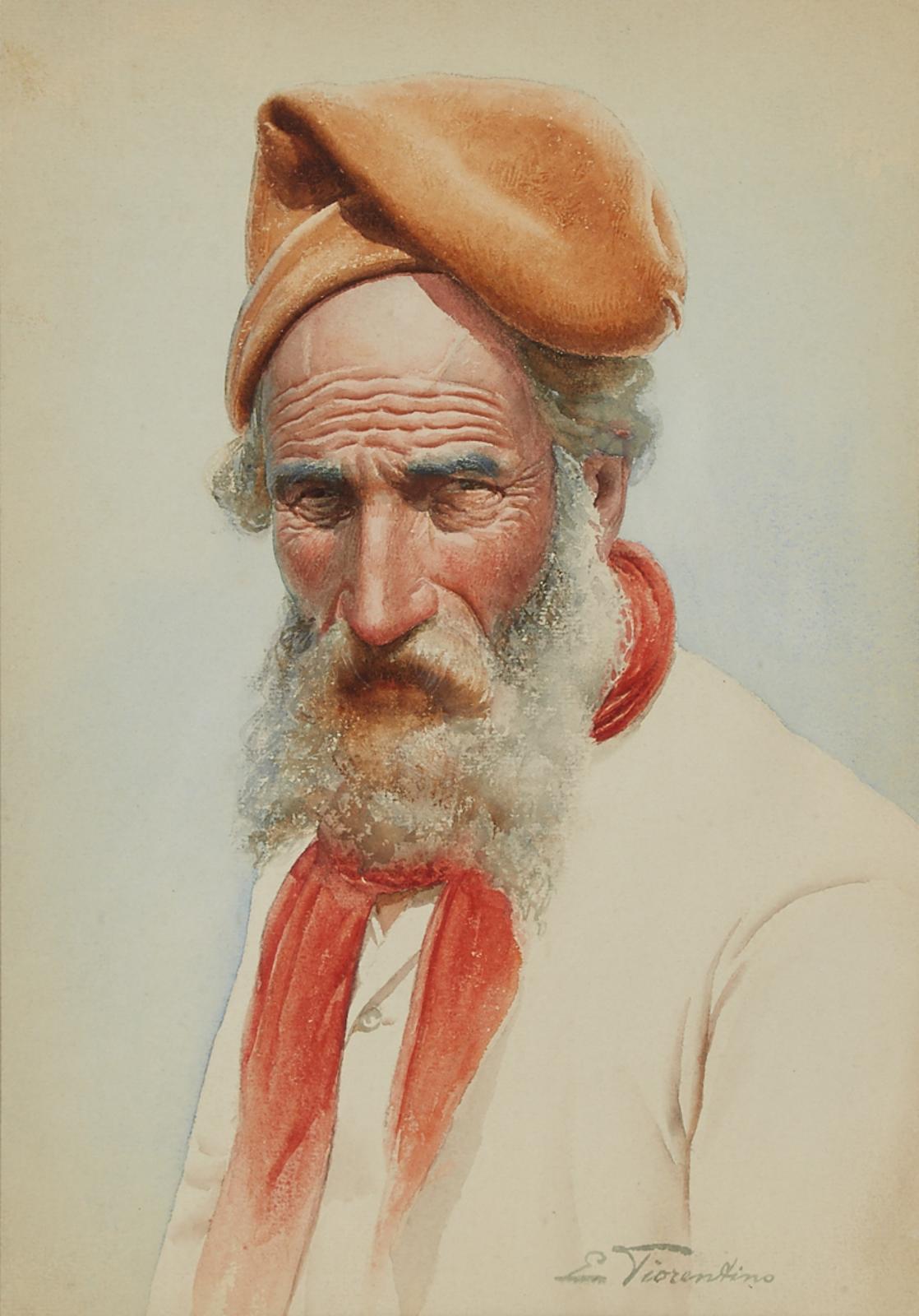 Antonio Enrico Fiorentino (1894-1968) - Peasant In An Orange Hat