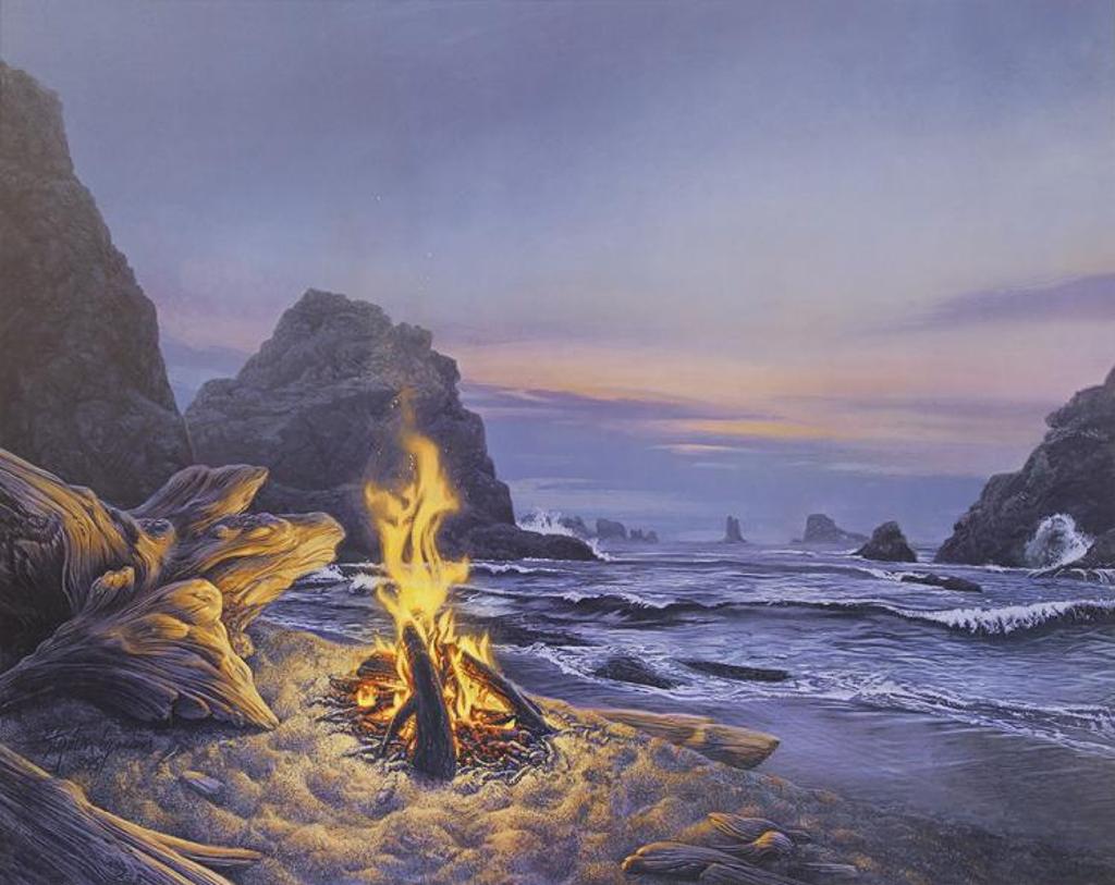 Stephen Lyman (1962-1996) - Beach Bonfire