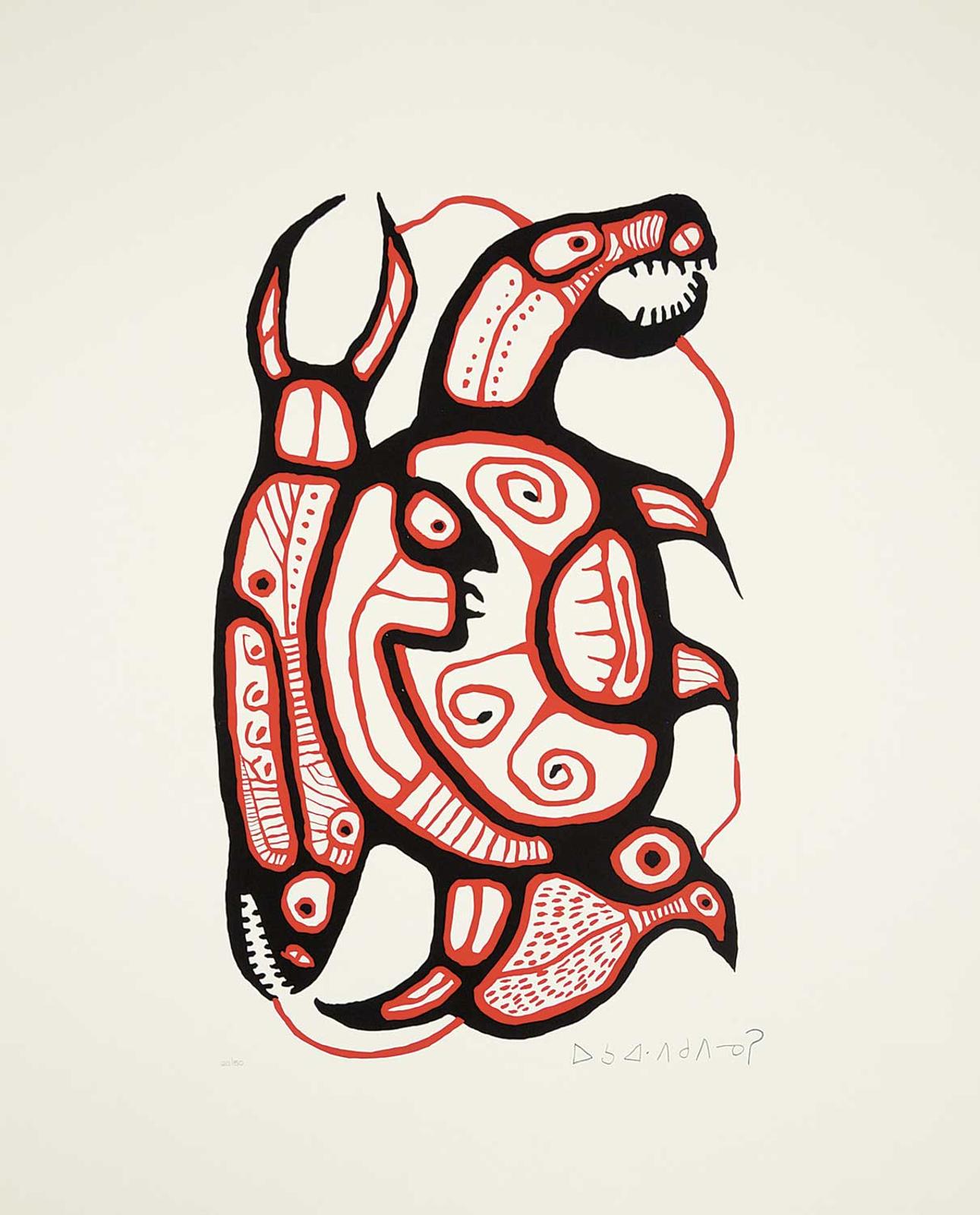 Norval H. Morrisseau (1931-2007) - Untitled - Man and Animals  #20/50