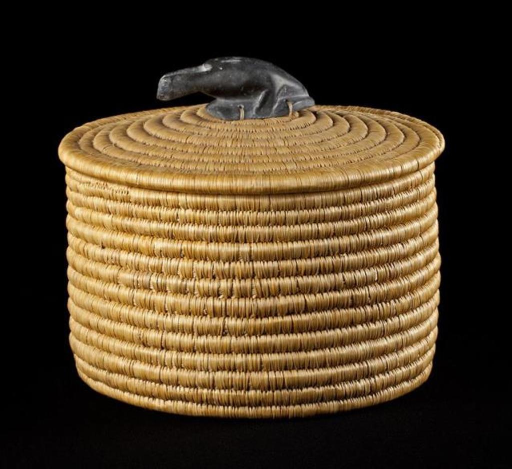 Sarah Kingalik (1933) - Lidded Basket with a Seal Finial