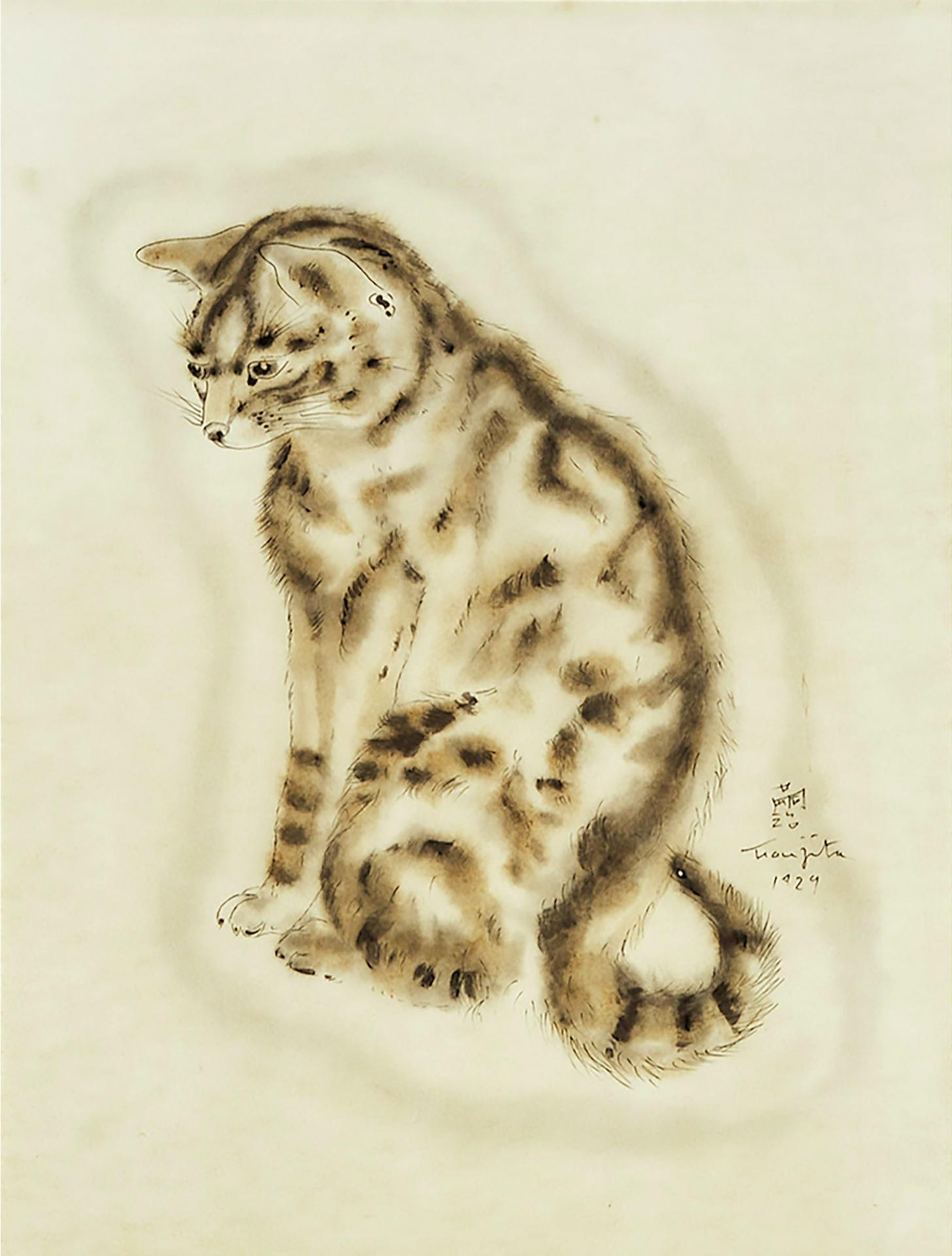 Léonard Tsuguharu Foujita (1886-1968) - Azubah, From A Book Of Cats, 1930, [bii.30.127]
