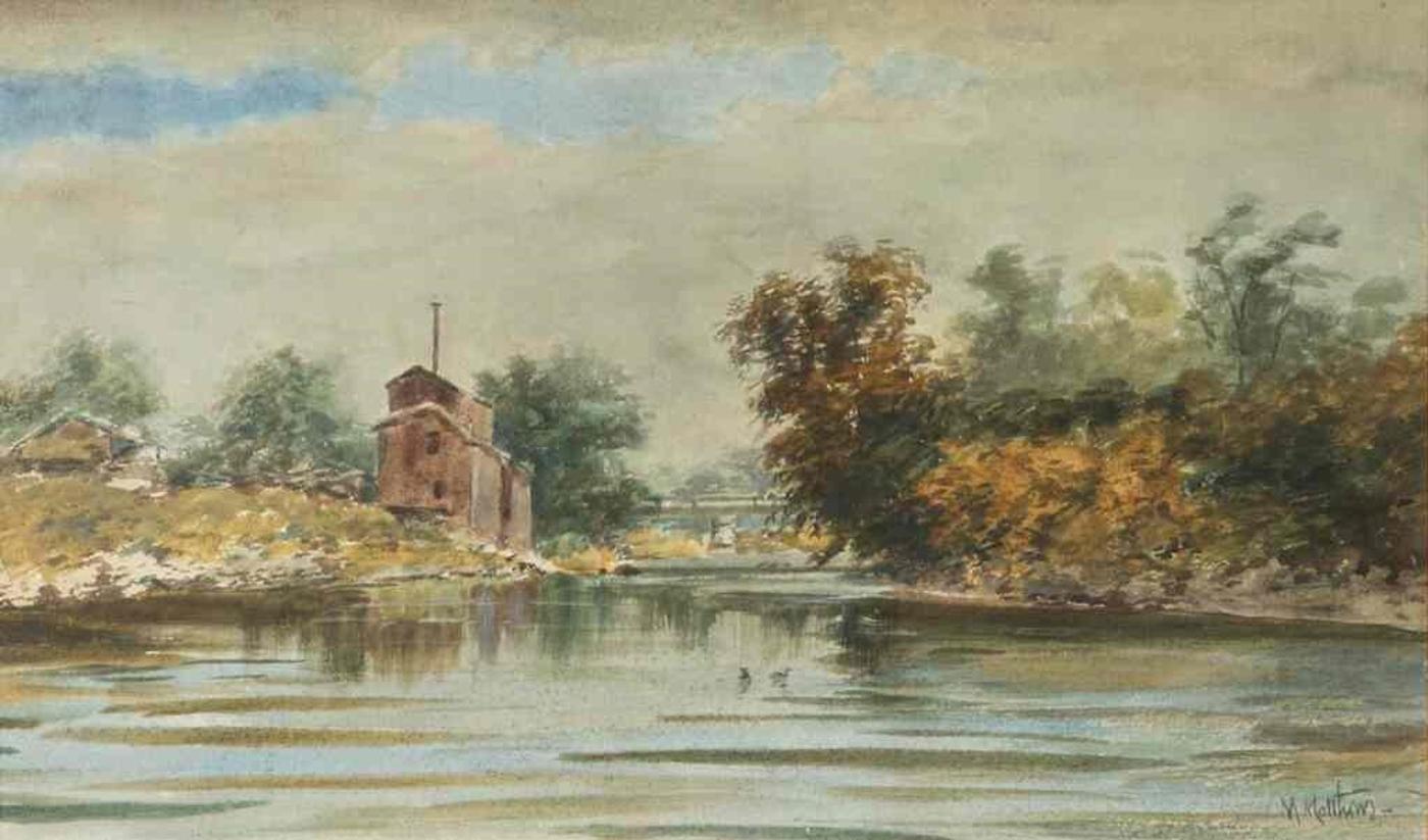 Marmaduke Matthews (1837-1913) - Mill by a River