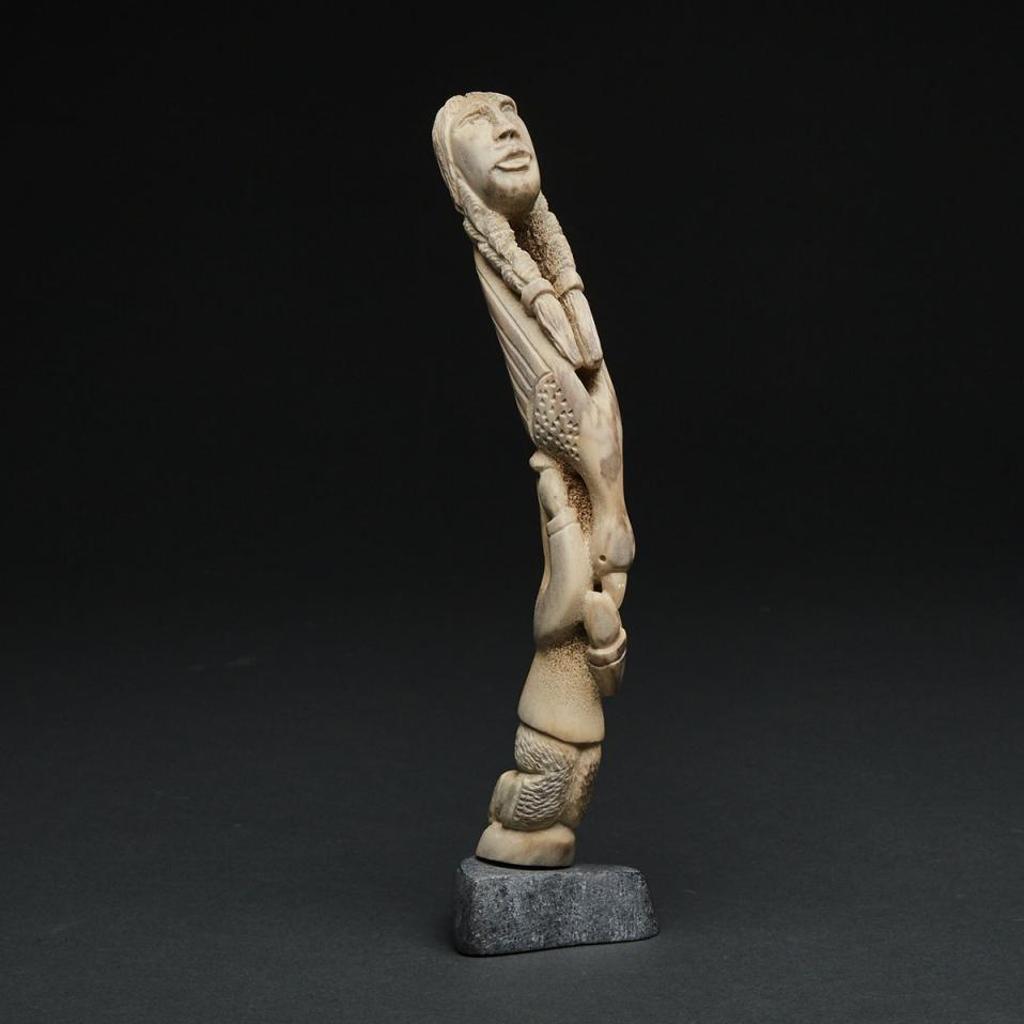 Leo Napayuk (1927) - Totem With Man, Woman And Bird
