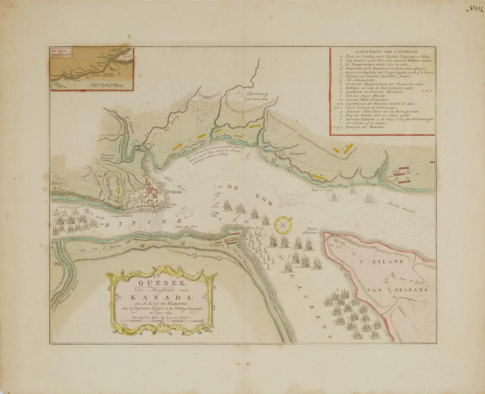 Isaak Tirion (1705-1765) - Quebek De Hoofdstad Van Kanada Aan De Rivier Van St. Laurens