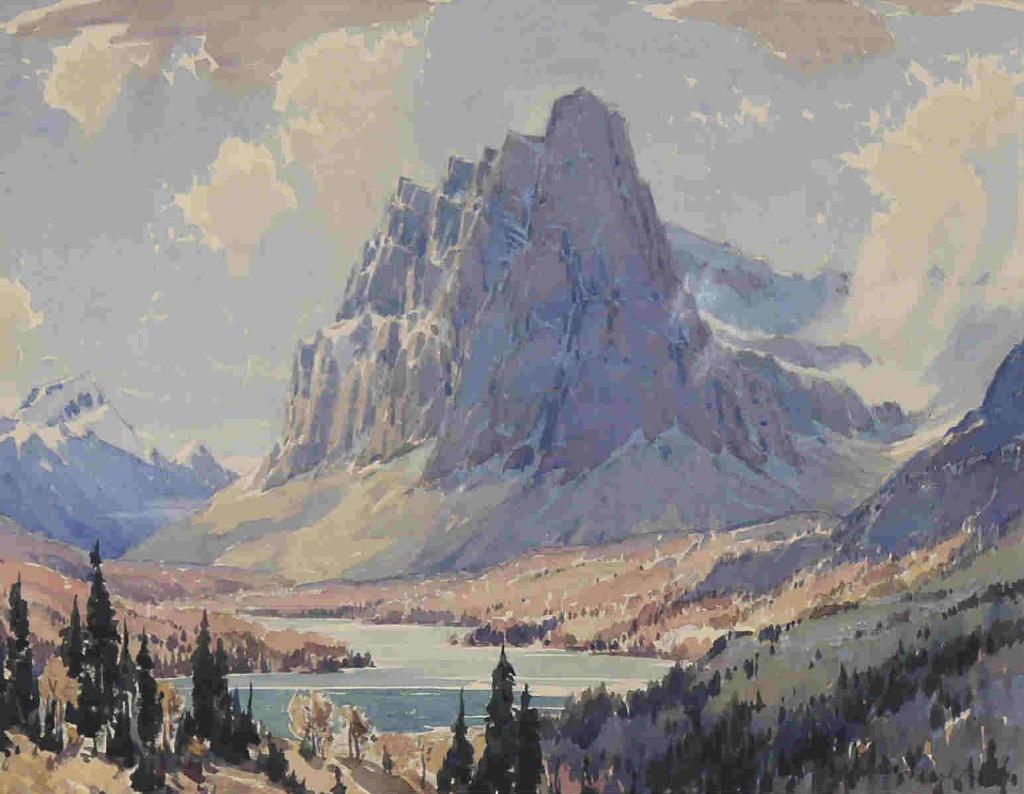 Alfred Crocker Leighton (1901-1965) - Mt. Eisenhower, Nr. Banff (Castle Mountain And Bow River)