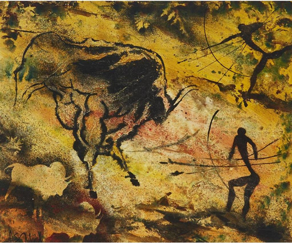 Elie Lascaux (1888-1969) - Hunting Bison