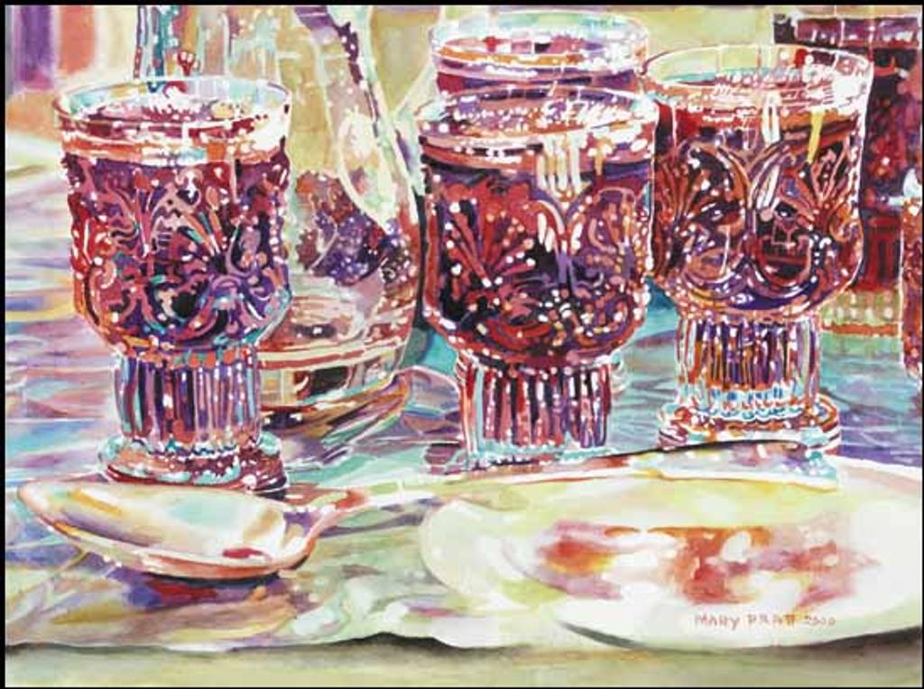 Mary Frances West Pratt (1935-2018) - Drawing for Jelly in Pressed Glass Goblets