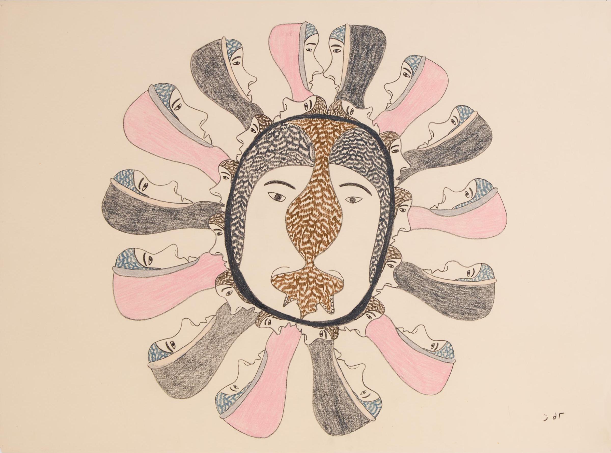 Simon Tookoome (1934-2010) - Untitled (Many Faces)