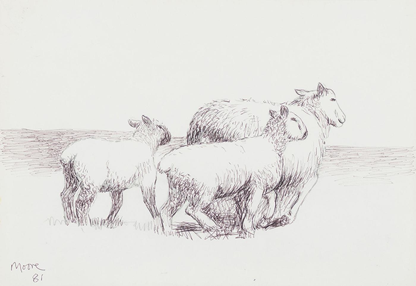 Henry Spencer Moore (1898-1986) - Sheep and Two Lambs