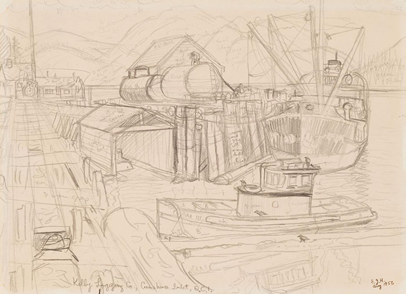 Edward John (E. J.) Hughes (1913-2007) - Kelby Logging Co., Cumshewa Inlet, QCI