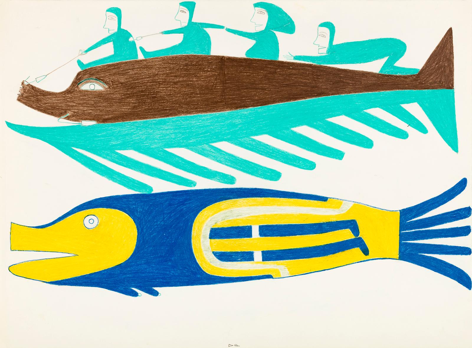 Jessie Oonark (1906-1985) - Untitled (Fish Riders And Fish-Woman)