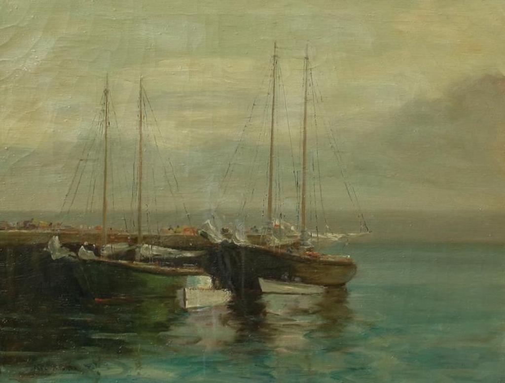 Paul Barnard Earle (1872-1955) - Sailboats In The Harbour