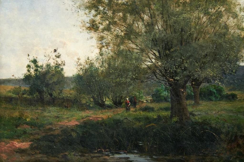 Aaron Allan Edson (1846-1888) - Figures in a Wooded Landscape