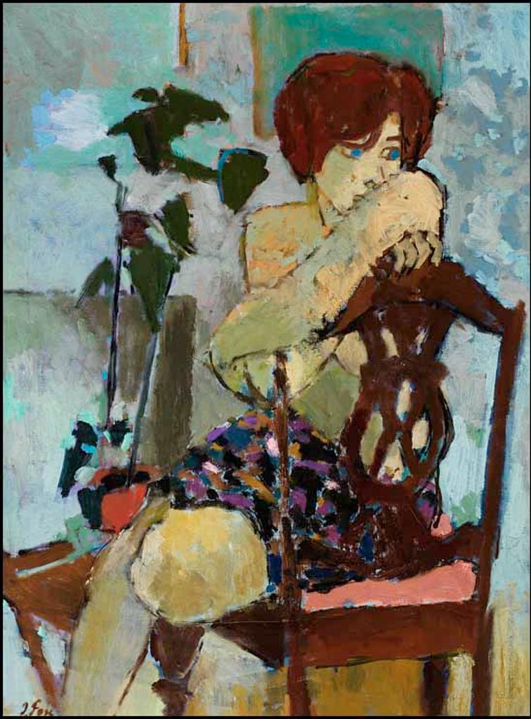 John Richard Fox (1927-2008) - Figure with Potted Plant