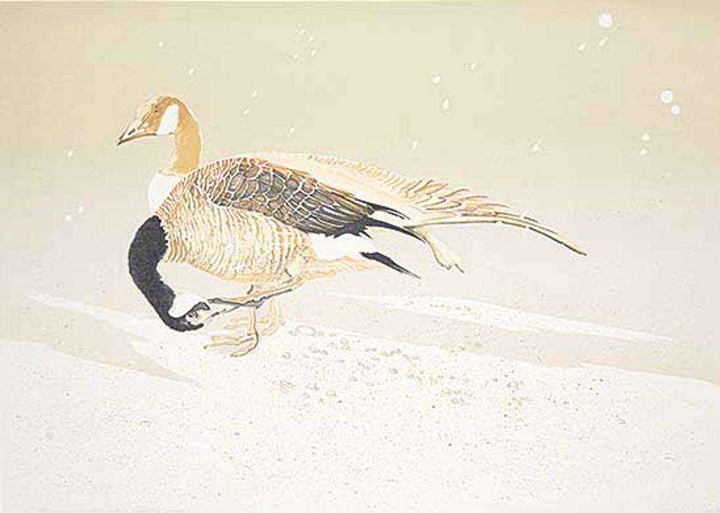 Roy Elwin Tomlinson (1928-2017) - New Snow at the Lake - Preening Geese #21/50