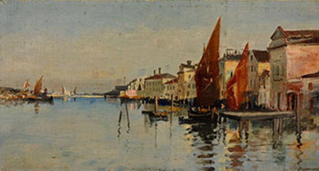 John A. Hammond (1843-1939) - Canal Scene