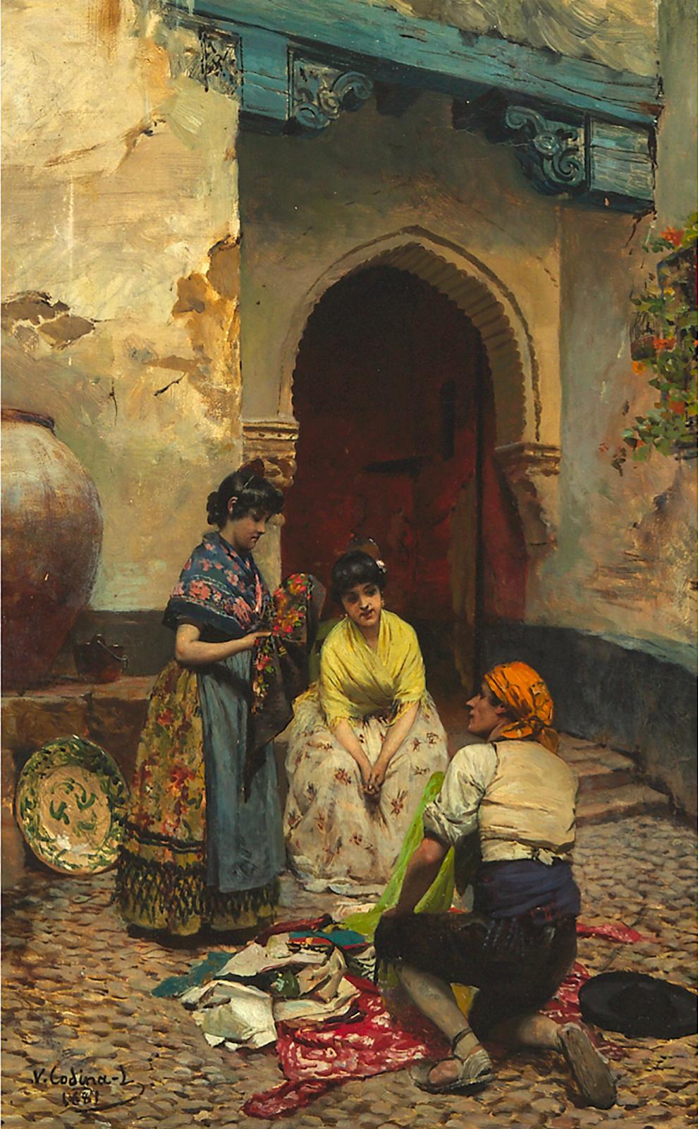 Victoriano Codina y Langlin (1844-1911) - The Fabric Seller, 1881