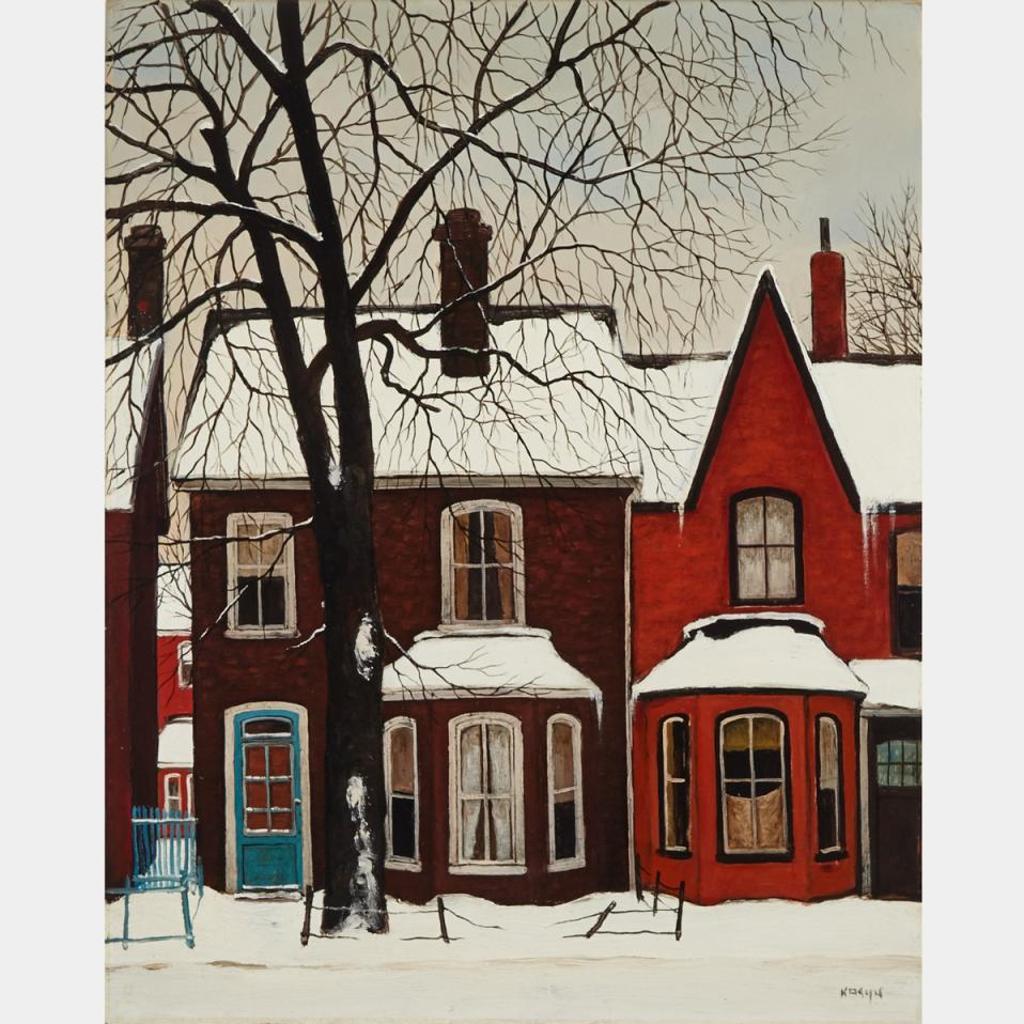 John Kasyn (1926-2008) - Old Houses In Winter (East End), Toronto