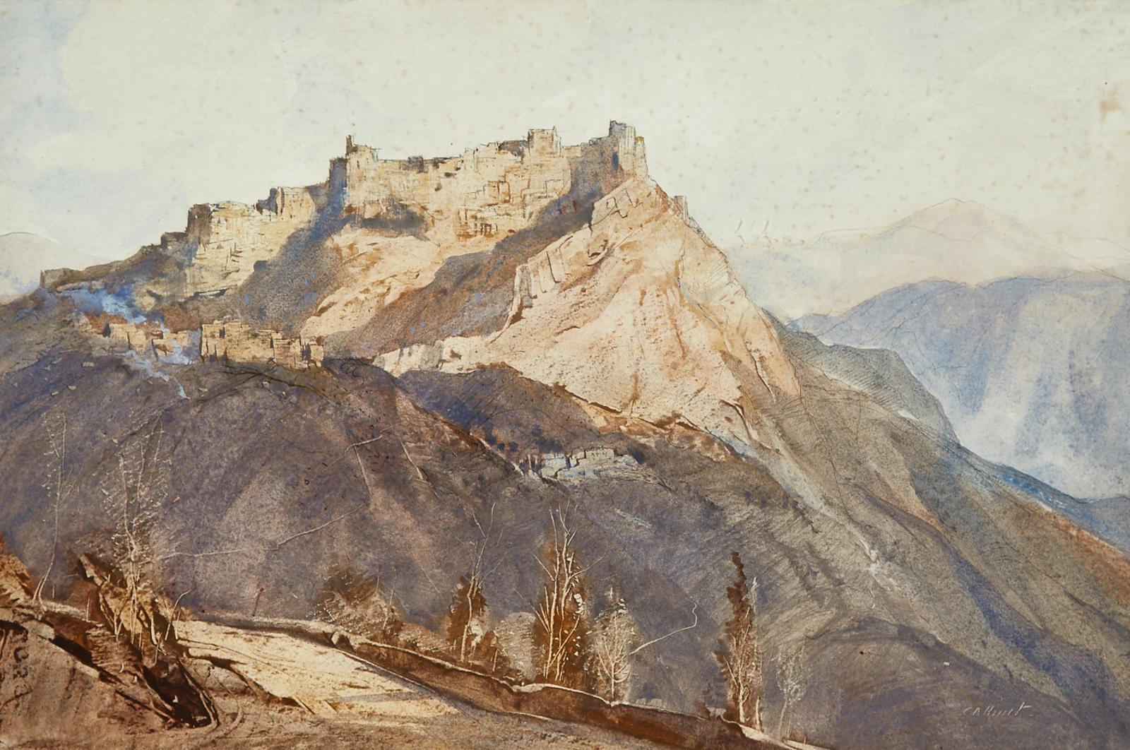 Cecil Arthur Hunt (1873-1965) - Vista With City Ruin On Mountain Top