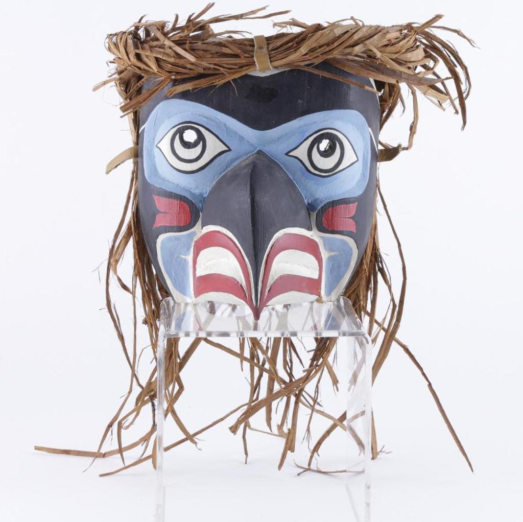 Manny Georgeson - a carved and polychromed cedar Eagle mask