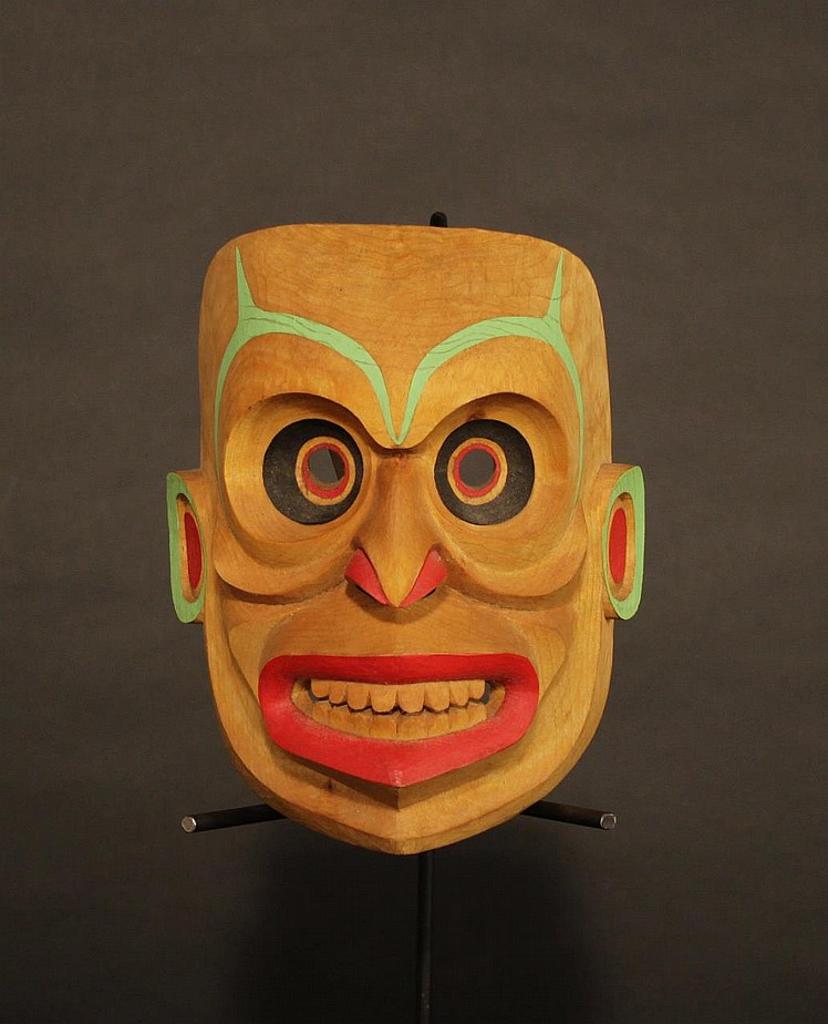 Wayne Alfred (1958) - a carved and polychromed yellow cedar ghost mask