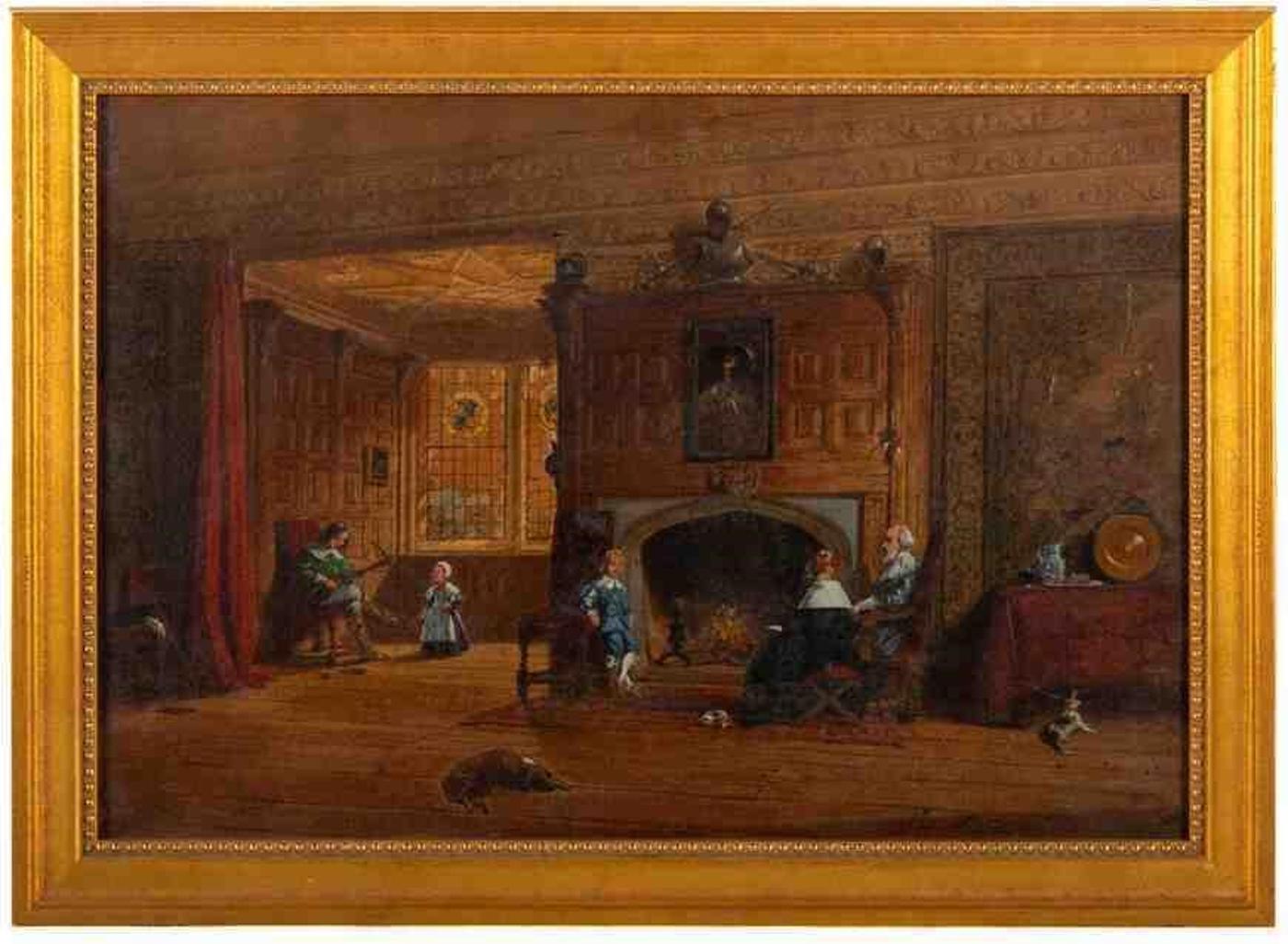 Joseph Nash (1809-1878) - Drawing Room, Hadden Hall, Derbyshire (1861)