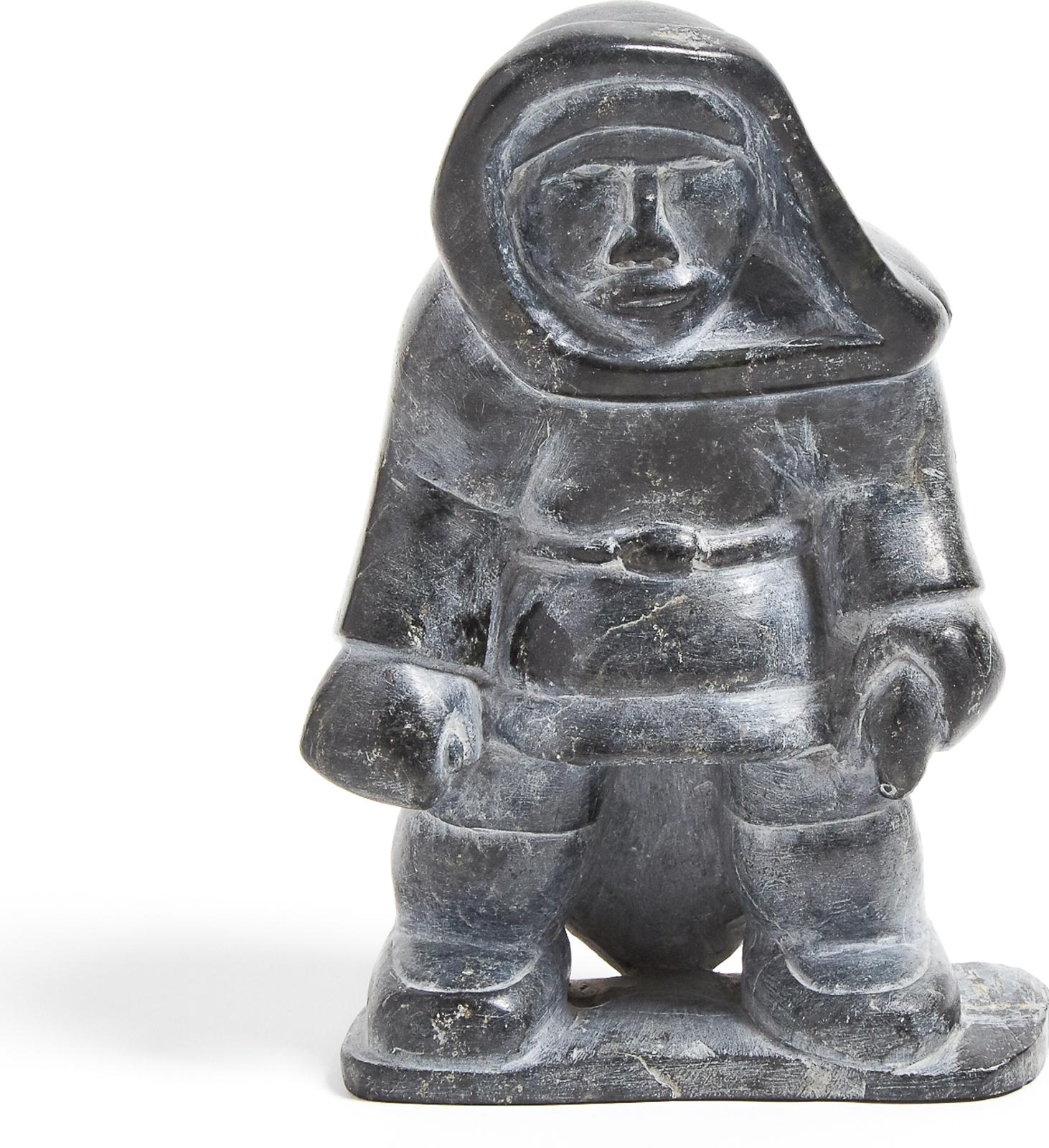 Elijassiapik (1912-1972) - Standing Inuk Holding A Lemming