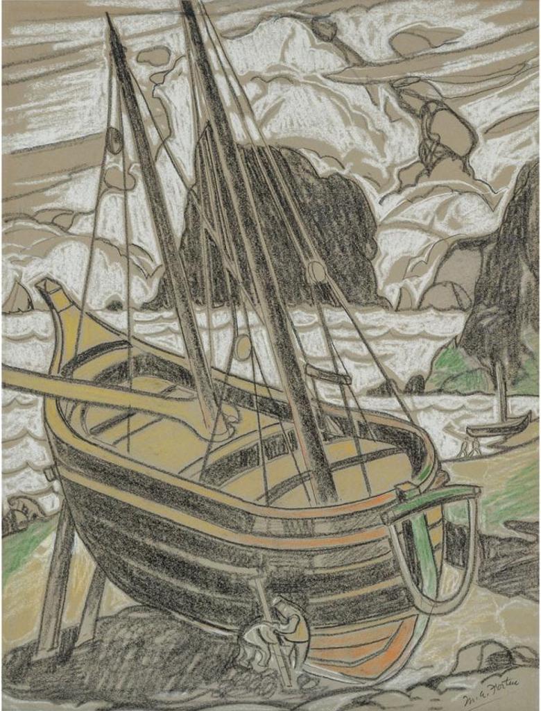 Marc-Aurèle Fortin (1888-1970) - Barques Sur La Plage, Percé