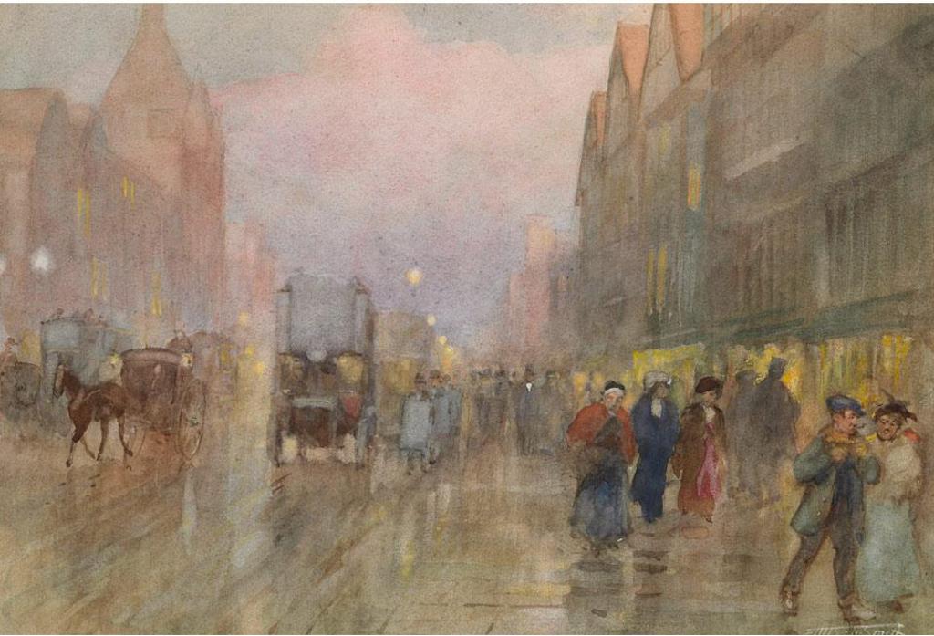 Frederic Martlett Bell-Smith (1846-1923) - London - The Old And The New (Holborn - Staple Inn On The Right)