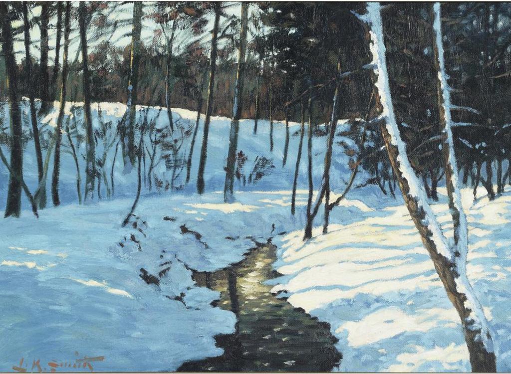 Lorne Kidd Smith (1880-1966) - Winter Sunlight Through The Forest