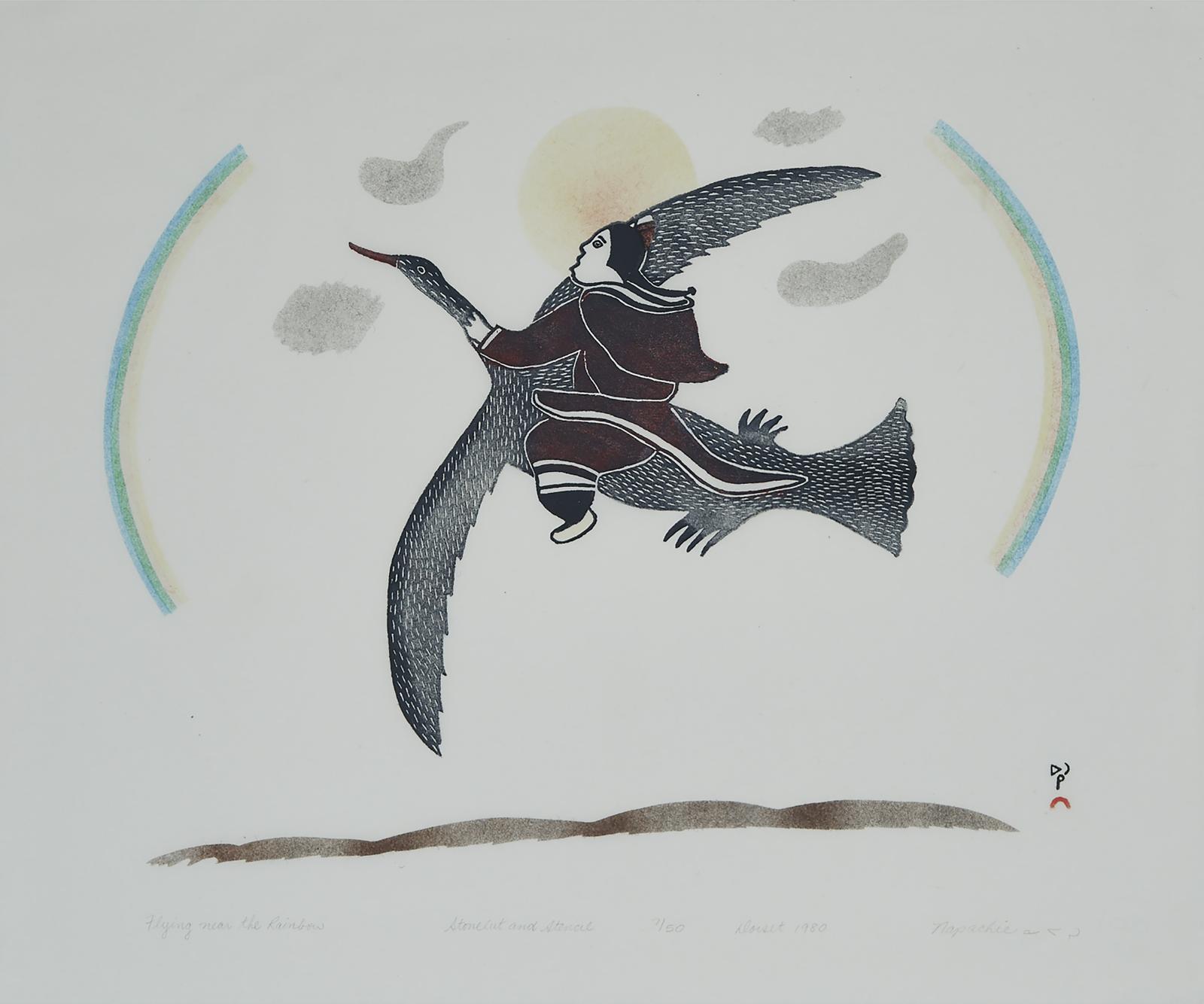 Napatchie Pootoogook (1938-2002) - Flying Near The Rainbow