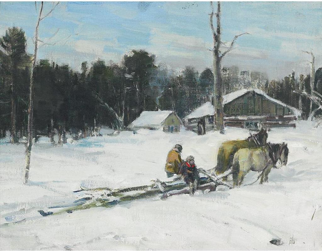 Peleg Franklin Frank Brownell (1857-1946) - Logging Team, Winter