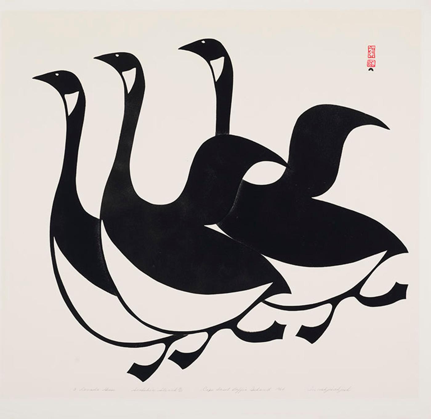 Innukjuakju Pudlat (1913-1972) - Three Canada Geese