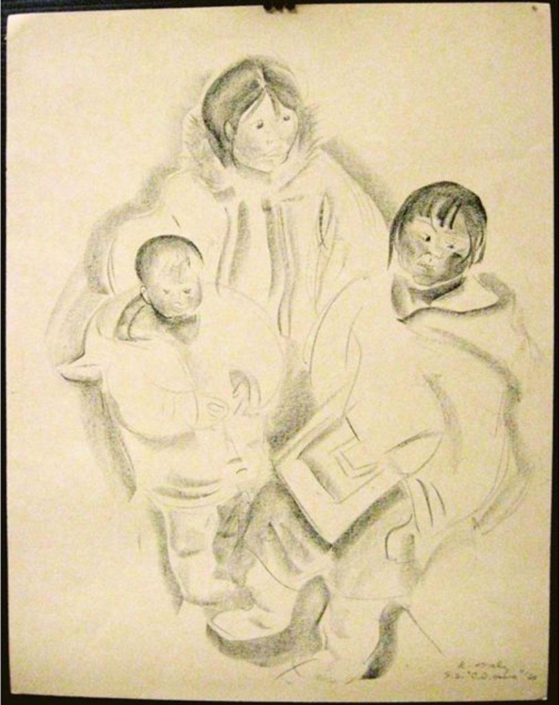 Kathleen Frances Daly (1898-1994) - Inuit Mother And Children
