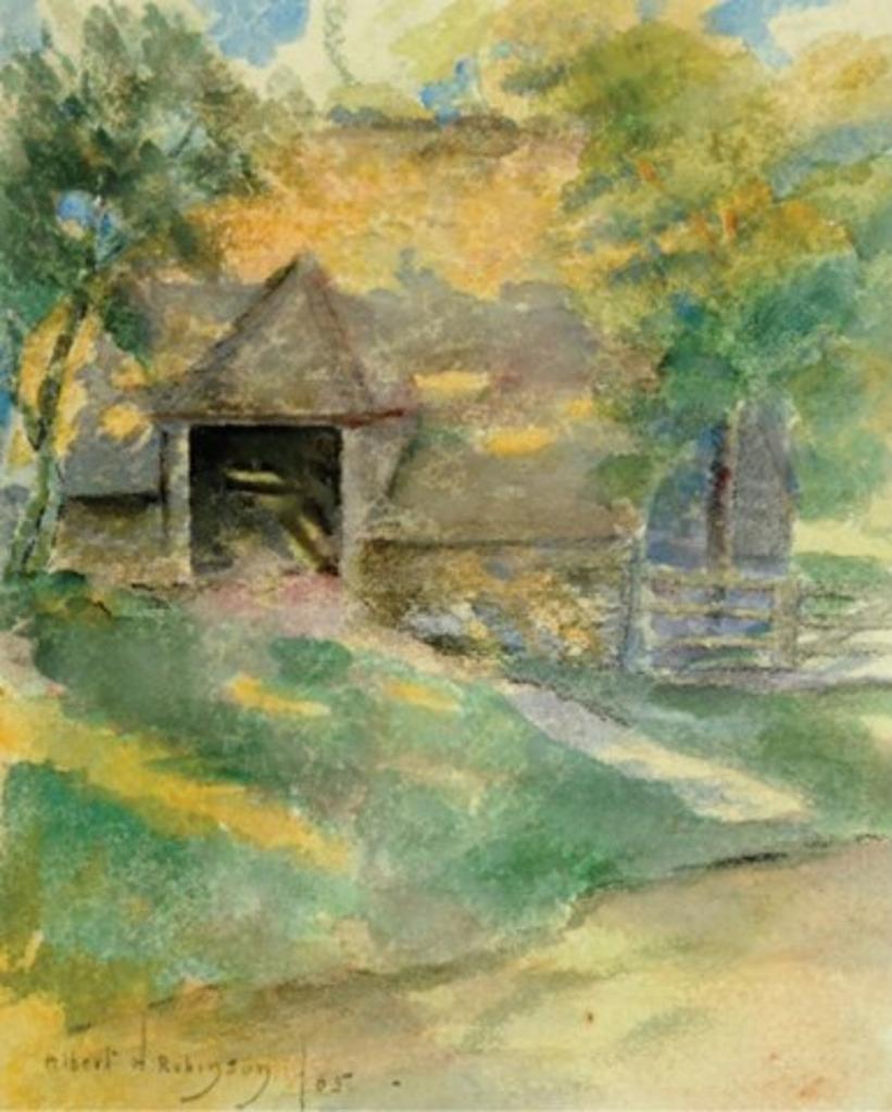 Albert Henry Robinson (1881-1956) - Barn with Trees