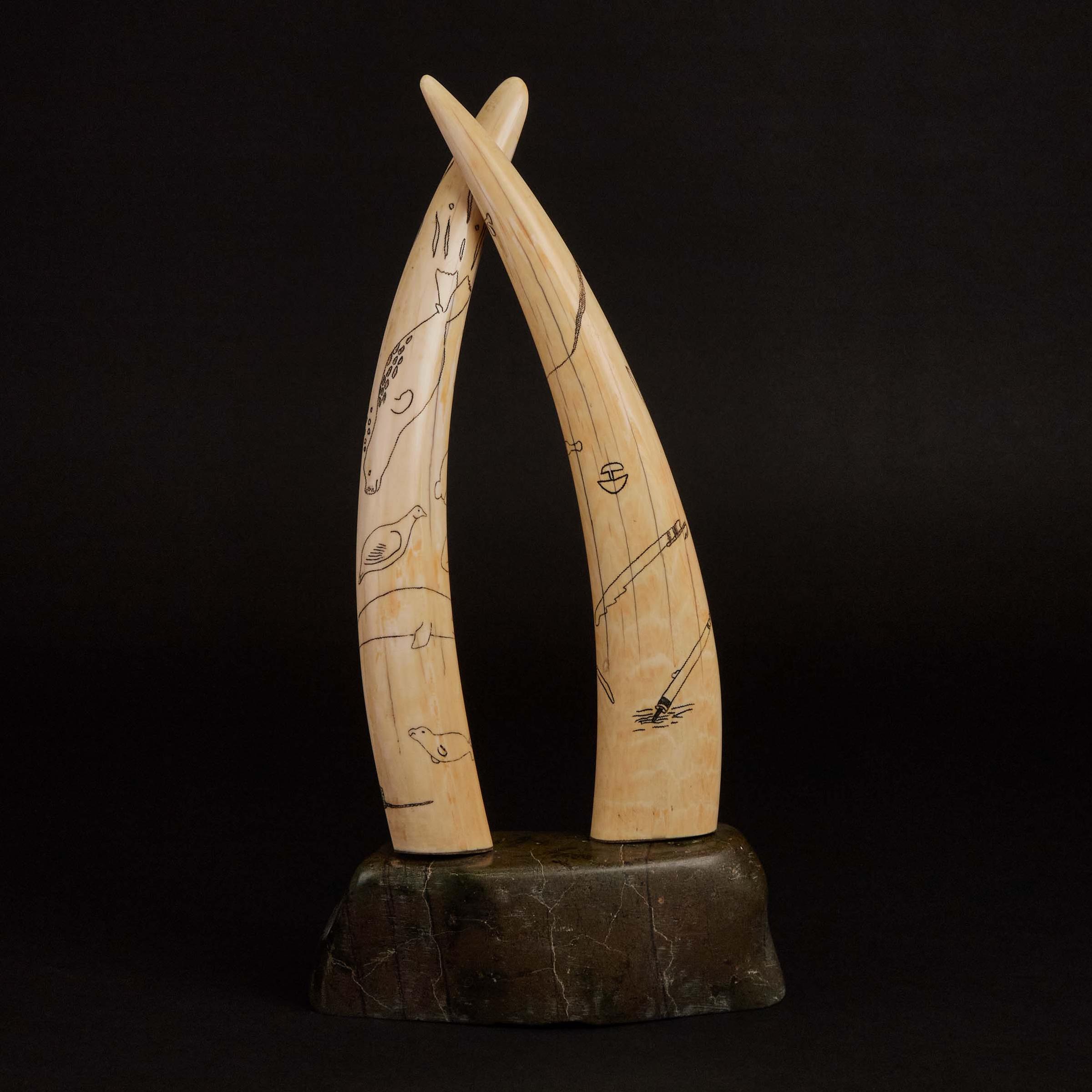 David Panneok (1948) - Incised Tusks On Base, 1978