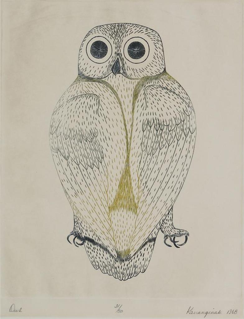 Kananginak Pootoogook (1935-2010) - Shore Bird; Owl
