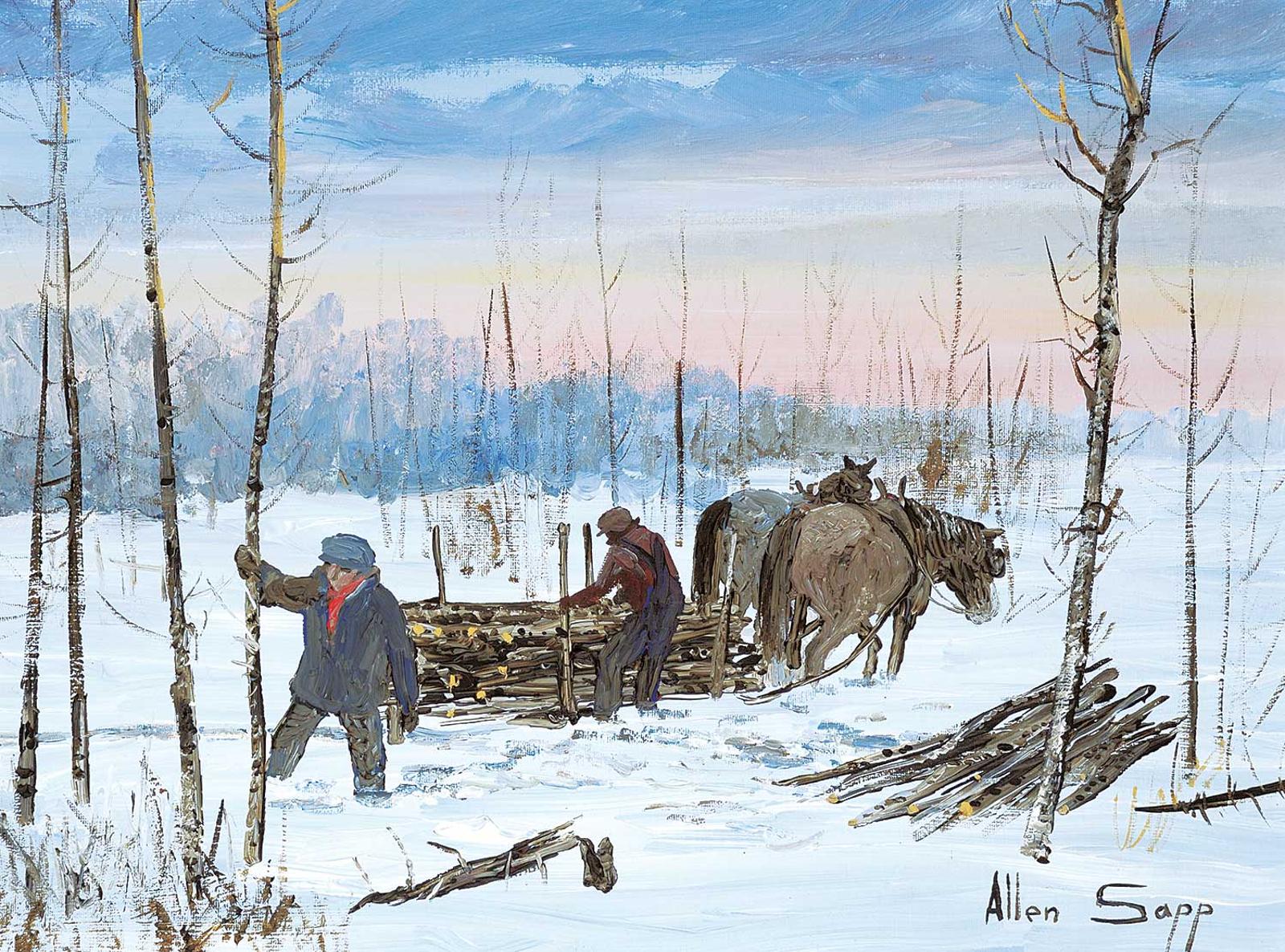 Allen Fredrick Sapp (1929-2015) - Untitled - Loading Firewood