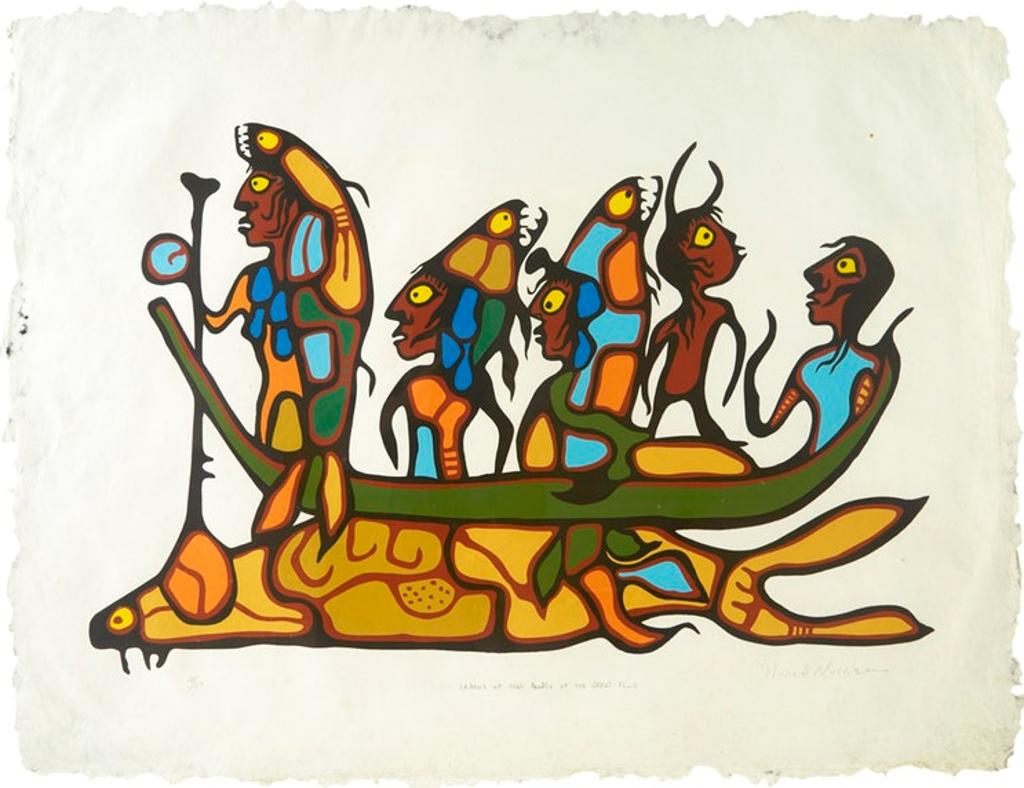 Norval H. Morrisseau (1931-2007) - Legend of Fish People at the Great Flood