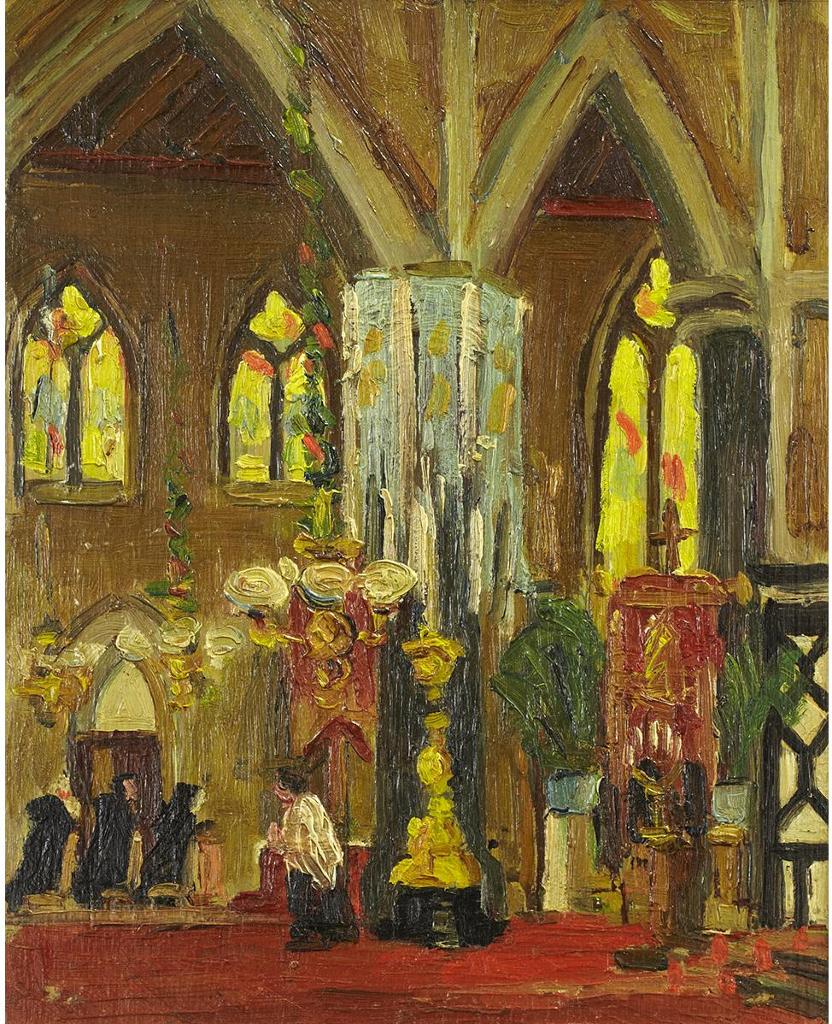 John Young Johnstone (1887-1930) - Interior Of A Cathedral