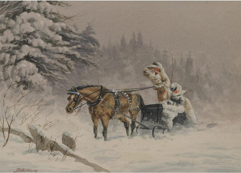 John B. Wilkinson (1865-1907) - Figures In A Horse-Drawn Sleigh