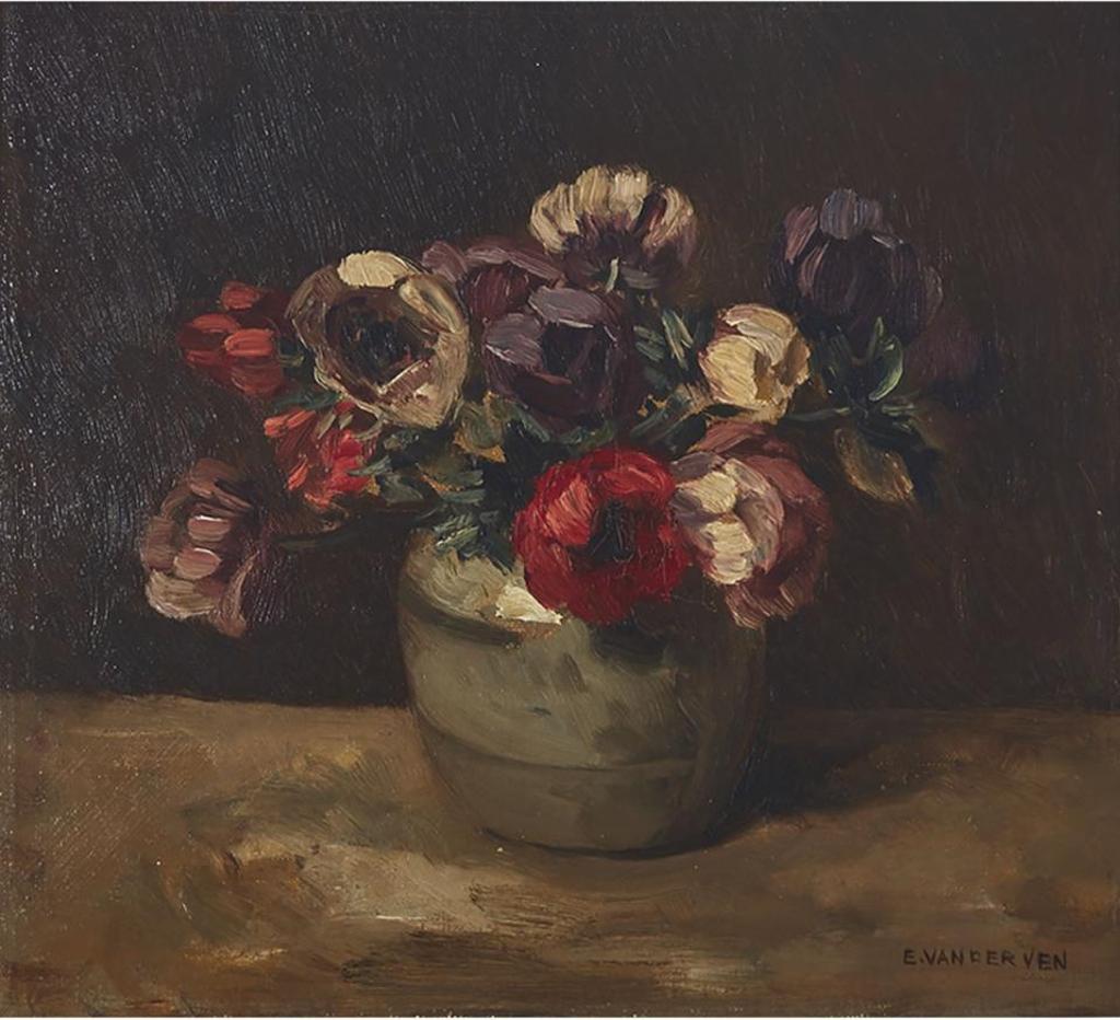 Emanuel Ernst Gerardus van der Ven (1866-1914) - Anemones In A Stoneware Vase