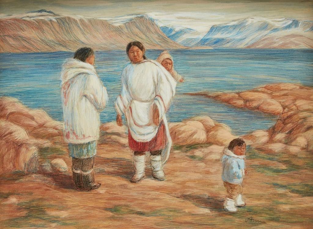 Anna T. Noeh (1926-2016) - Women on the Beach in Pangnirtung