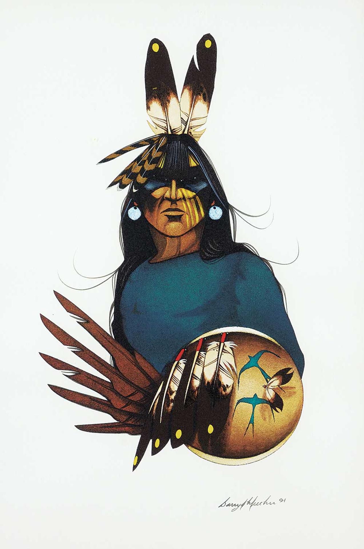 Gary J. Meeches (1957) - Untitled - Feathered Warrior