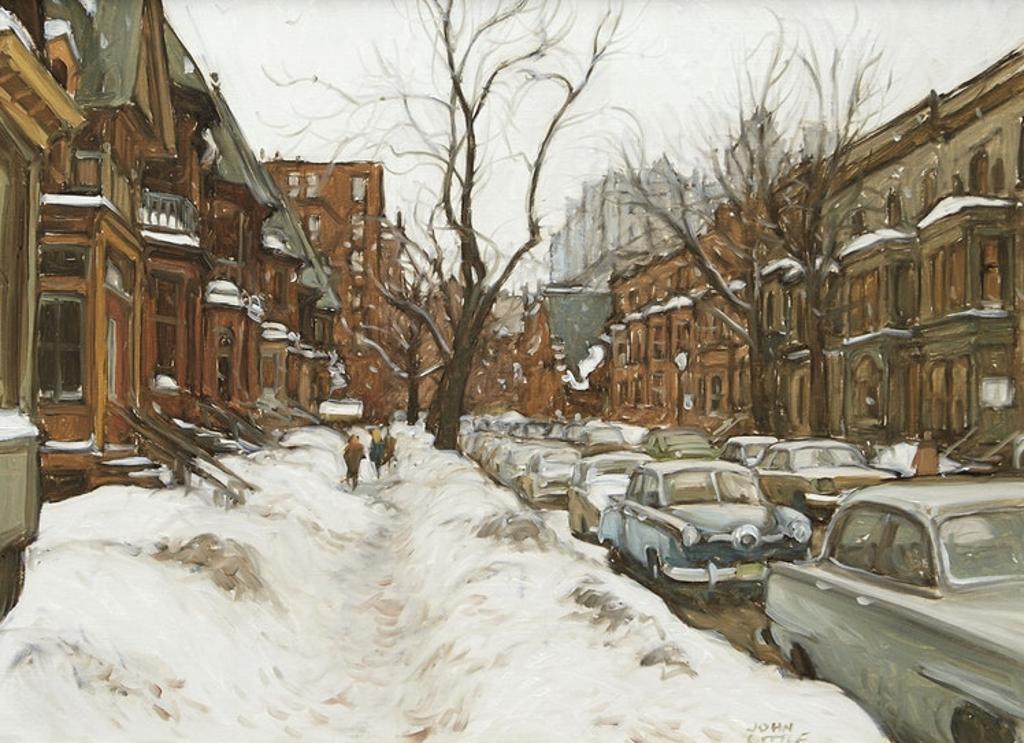 John Geoffrey Caruthers Little (1928-1984) - Crescent Street After Snowstorm