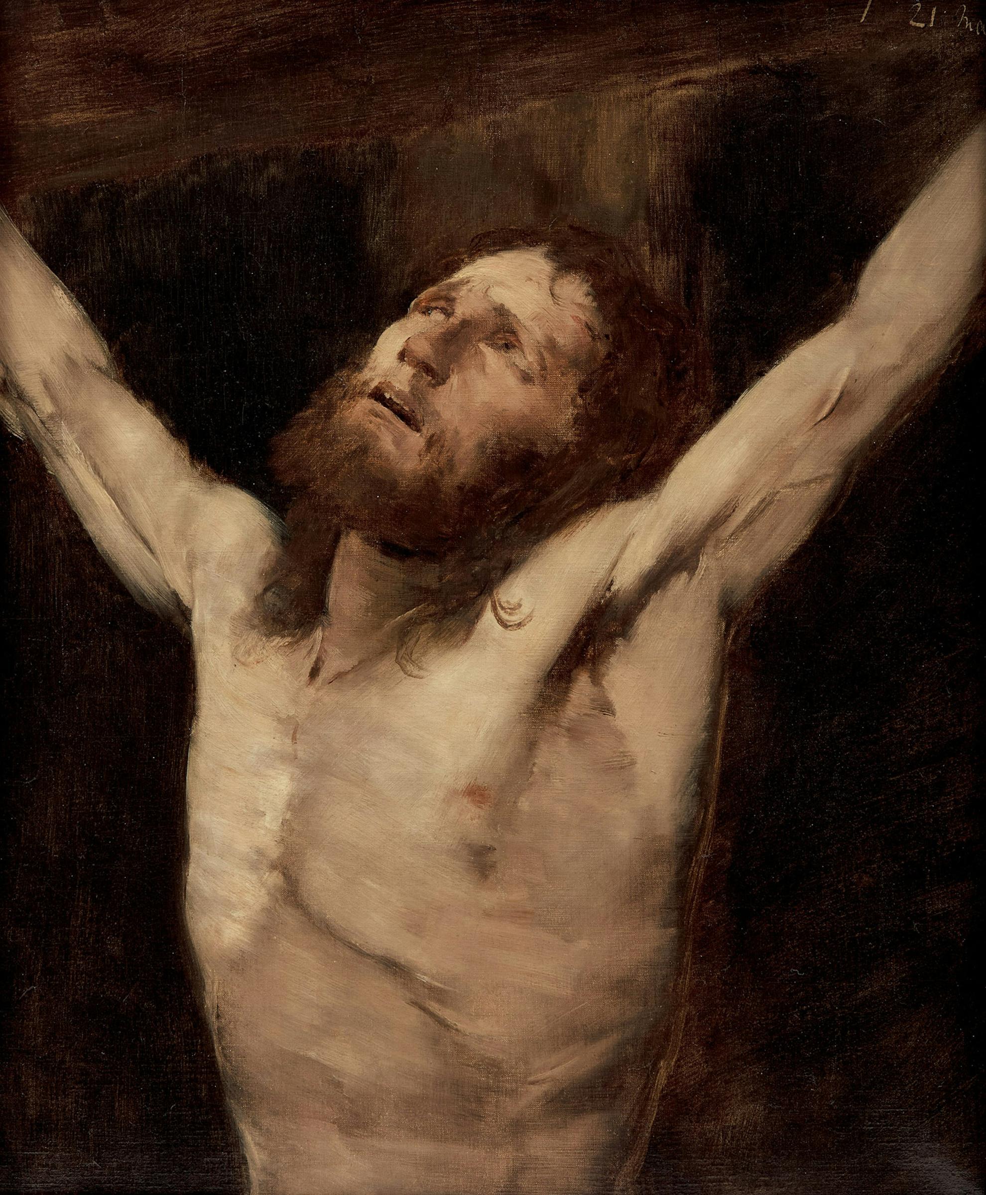 Mihály Munkácsy (1844-1900) - Study of the Head and Upper Body of Christ