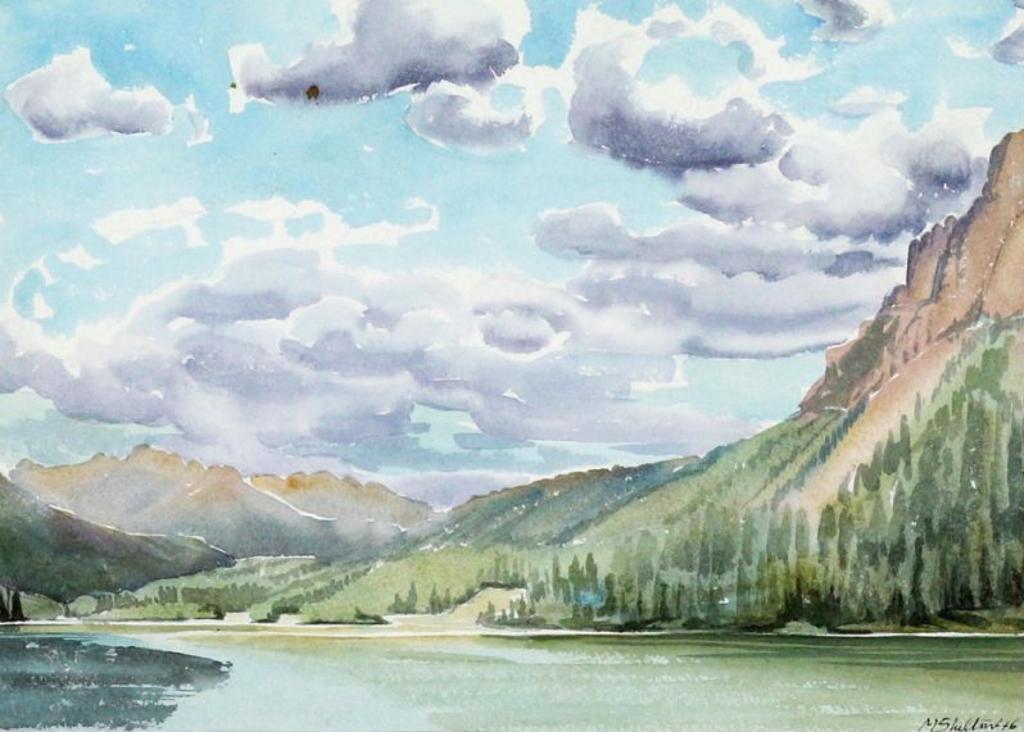 Margaret Dorothy Shelton (1915-1984) - Mountain River Under Cloudy Sky; 1946